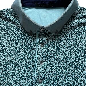 Greyson Men's Teal and Black Patterned Button Down Shirt